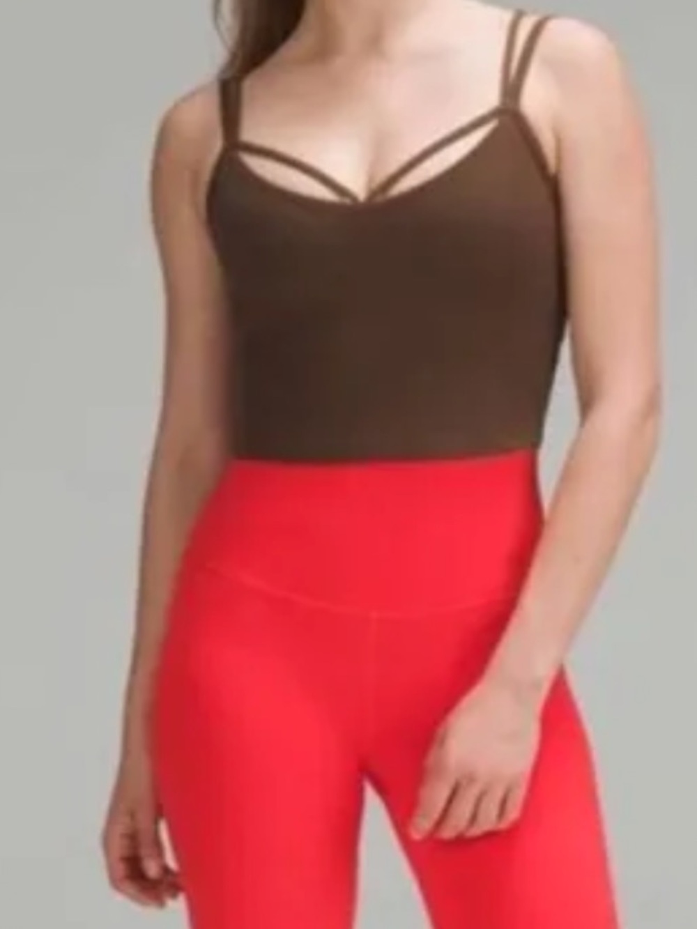 lululemon athletica Brown Seam-Detail Active Top